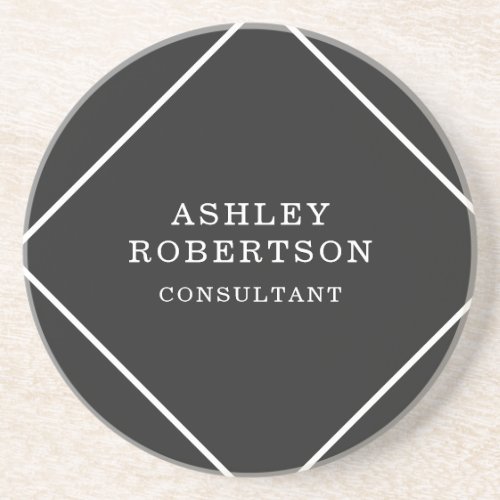 Grey Black Professional Stylish Trendy Minimalist Coaster