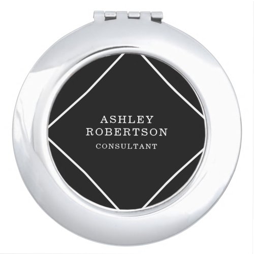 Grey Black Professional Stylish Trendy Minimalist Compact Mirror