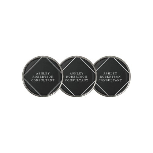 Grey Black Professional Stylish Trendy Minimalist Golf Ball Marker