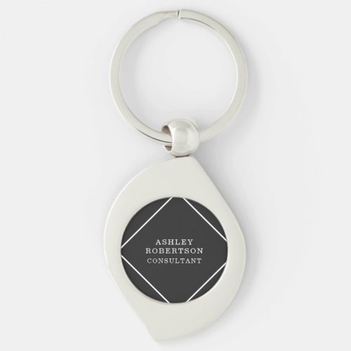 Grey Black Professional Stylish Trendy Minimalist Keychain