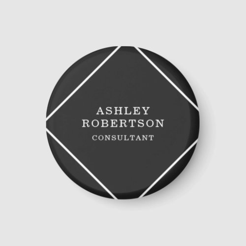 Grey Black Professional Stylish Trendy Minimalist Magnet