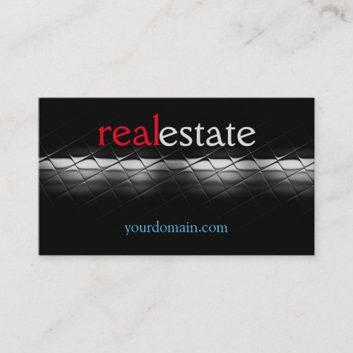 Grey Black Real Estate Agent Trendy Professional Business Card
