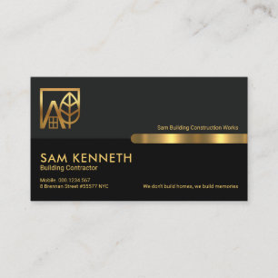 Grey Black Retro Columns Building Construction Business Card