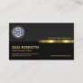Grey Black Retro Columns Founder CEO Business Card