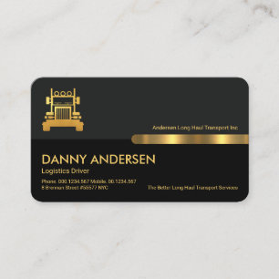 Grey Black Retro Columns Logistics Manager Business Card