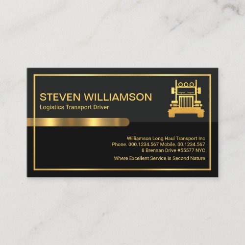 Grey Black Retro Columns Truck Delivery Business Card