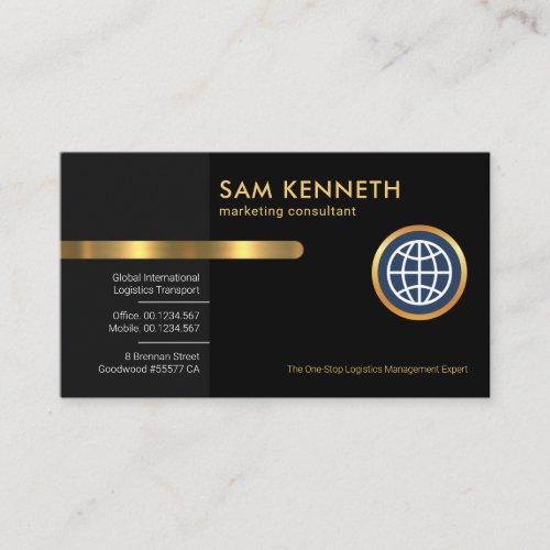 Grey Black Retro Layers CEO President Business Card