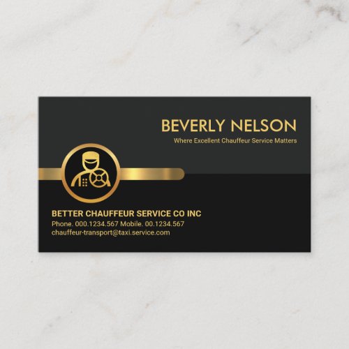 Grey Black Retro Layers Chauffeuring  Business Card