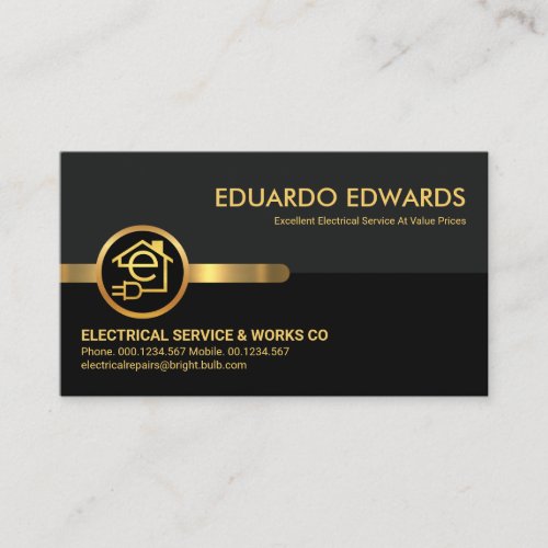 Grey Black Retro Layers Electrician Business Card