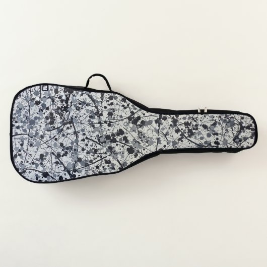Grey & Black Splatter Paint Abstract Art Guitar Case (Front)