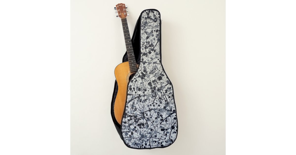 Grey Black Splatter Paint Abstract Art Guitar Case Zazzle Com