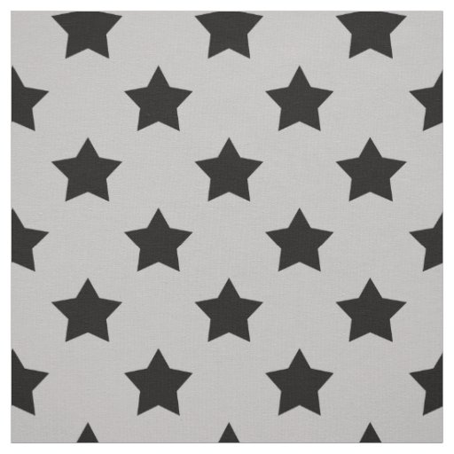 Grey Black Stars Pattern Decorative Textile Fabric