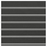 [ Thumbnail: Grey & Black Stripes/Lines Pattern Fabric ]