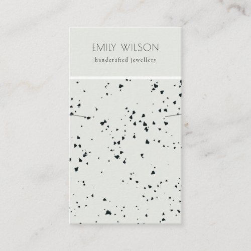 Grey Black Terrazzo Texture Band Necklace Display Business Card