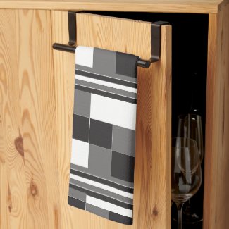 Grey Black White Check Stripes Pattern