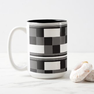 Grey Black White Check Stripes Pattern