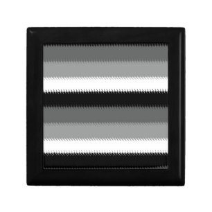 Grey Black White Stripes Design Gift Box