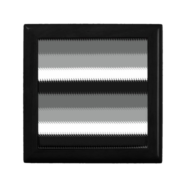 Grey Black White Stripes Design  Gift Box (Front)