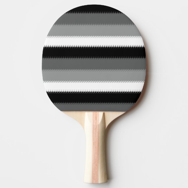 Grey Black White Stripes Design  Ping Pong Paddle (Front)