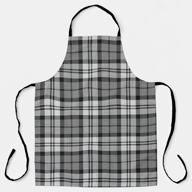  Grey Blackwatch Tartan Plaid Design  Apron (Front)