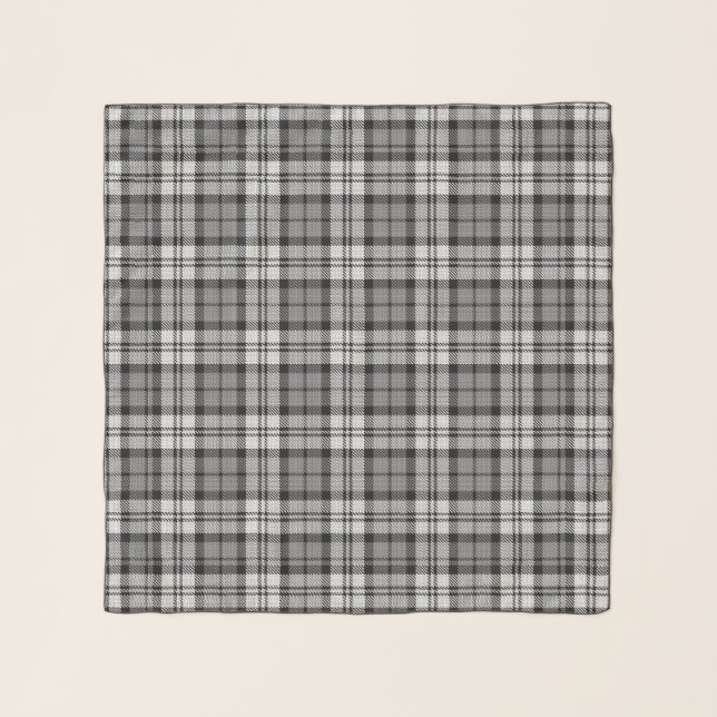  Grey Blackwatch Tartan Plaid Design  Scarf (Front)