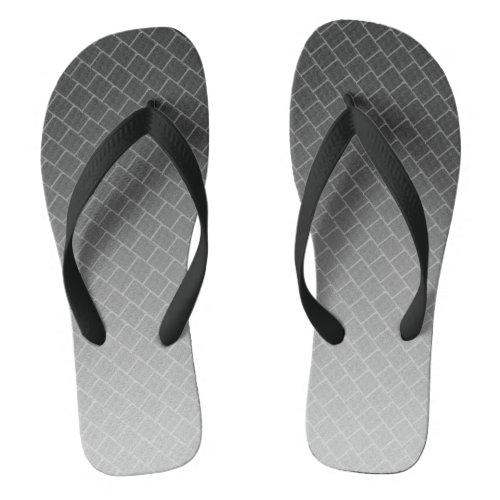 Grey Blocks Pattern Design Flip Flops