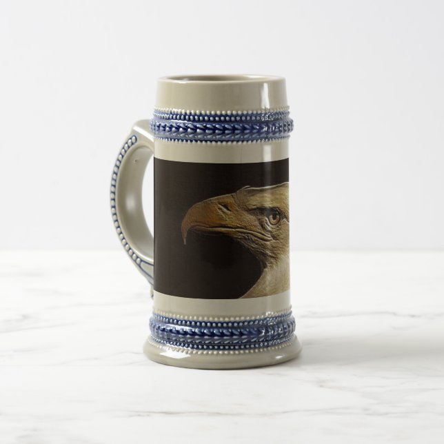 grey/blue 22 oz stein (Front Left)