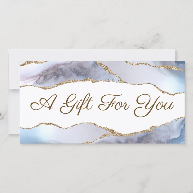 Grey blue agate gift certificate (Front)