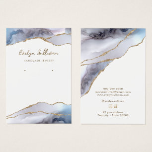 Grey blue agate jewelry display card
