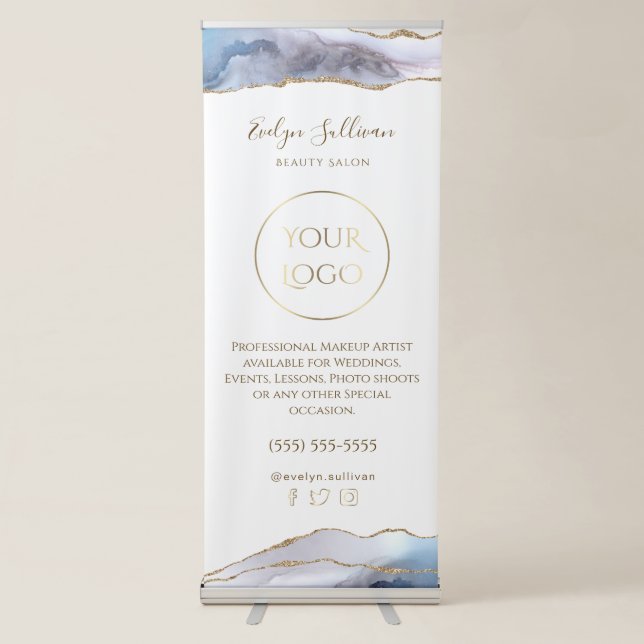 Grey blue agate retractable banner (Front)