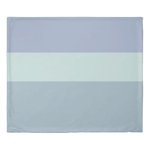 Grey Blue and Green Stripes Reversible Duvet