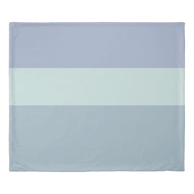 Grey Blue and Green Stripes Reversible Duvet (Front)
