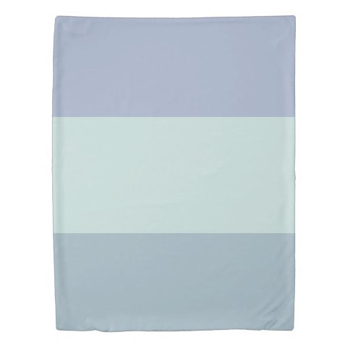 Grey Blue and Green Stripes Reversible Duvet Cover