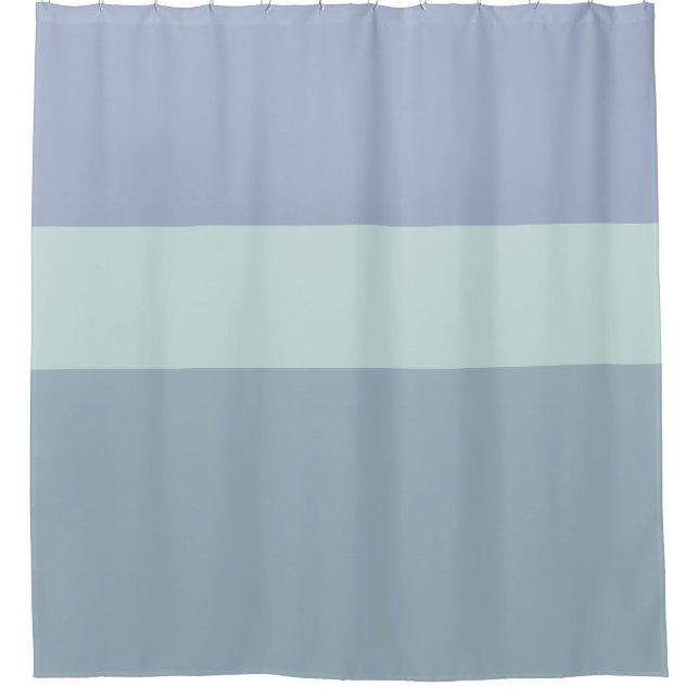 Grey Blue and Green Stripes Shower Curtain (Front)