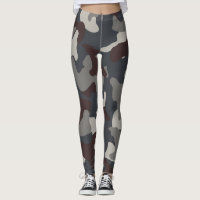 Grey Blue army camo camouflage pattern Leggings