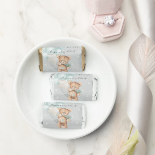 Grey Blue Bearly Wait Bear Balloon Baby Shower Hershey's Miniatures