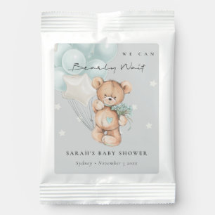 Grey Blue Bearly Wait Bear Balloon Baby Shower Lemonade Drink Mix