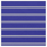 [ Thumbnail: Grey & Blue Colored Lines Pattern Fabric ]