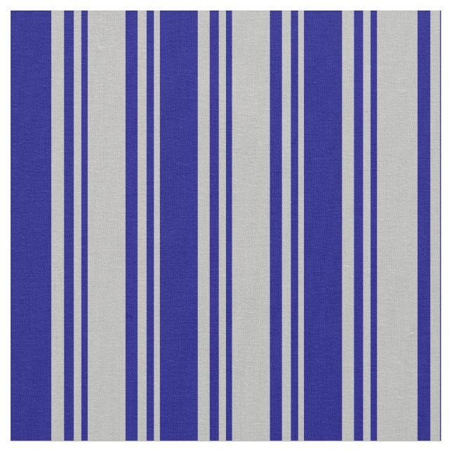 Grey & Blue Colored Stripes Pattern Fabric (Close Up)