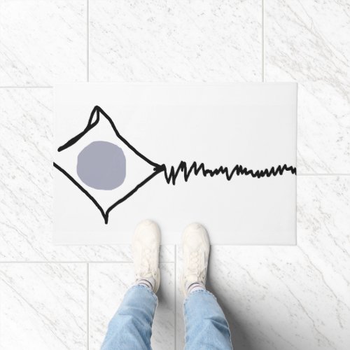 Grey Blue Dot Broken Kite  Doormat