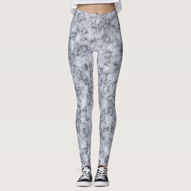 Grey Blue marble Leggings (Front)