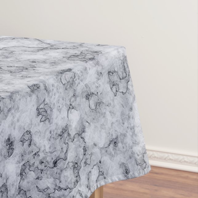 Grey Blue marble Tablecloth (In Situ)