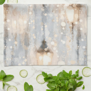 Grey Blue Rainy Day Lantern Kitchen Towel