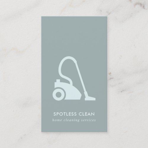 GREY BLUE SIMPLE VACUUM CLEANER CLEANING SERVICE BUSINESS CARD