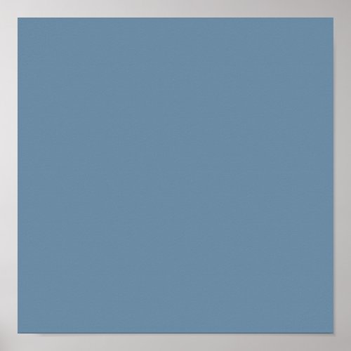 Grey Blue solid color  Poster