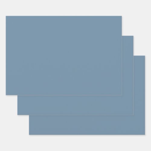 Grey Blue solid color  Wrapping Paper Sheets