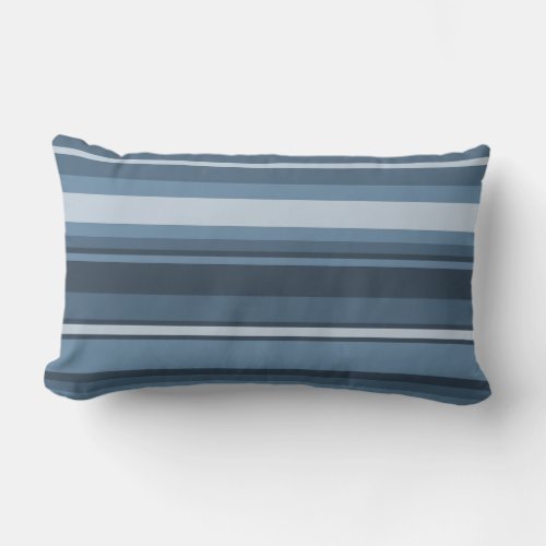 Grey_blue stripes lumbar pillow