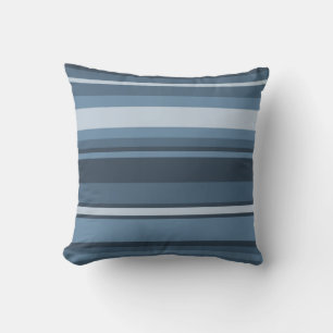 Grey-blue stripes throw pillow