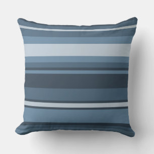 Grey-blue stripes throw pillow