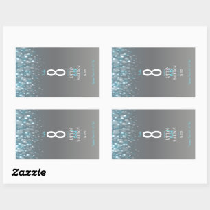 Grey blue table number wedding custom wine labels